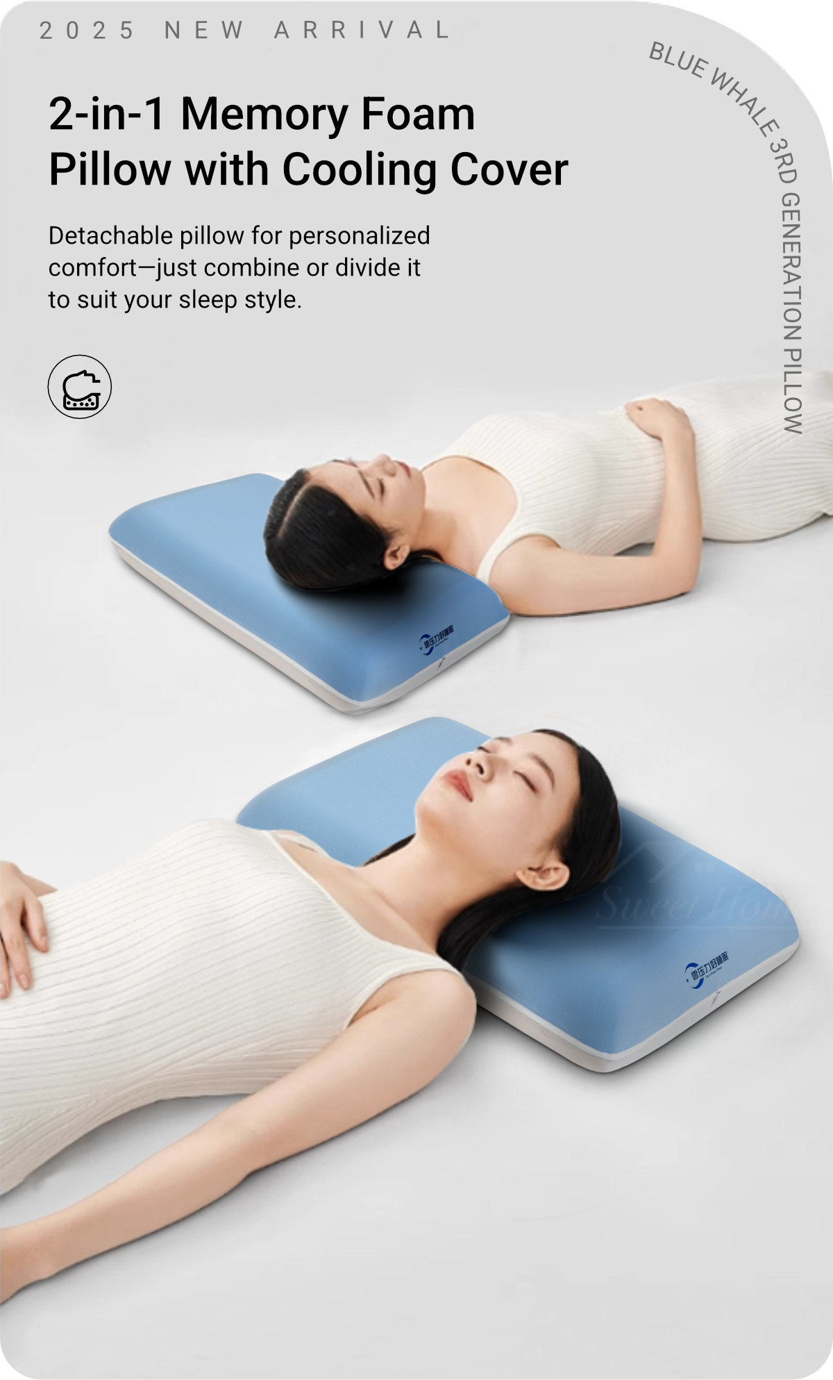 Innovative-Cooling-Fabric-2-in-1-Memory-Foam-Pillow-1